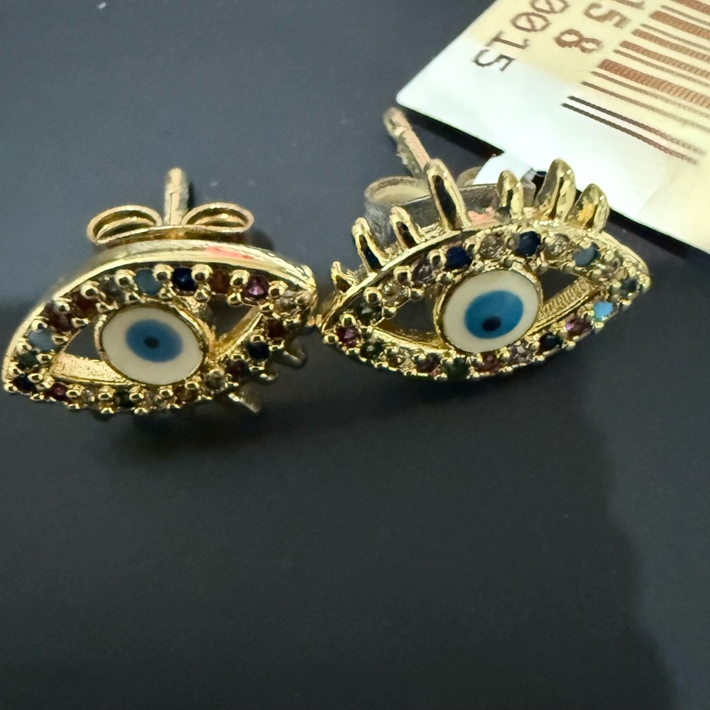 NWT Evil Eye Multi Colored Stone Earrings